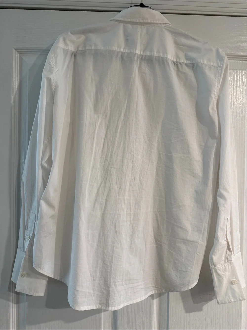 J. Crew White Button-Up Shirt with Silver Sequin Trim